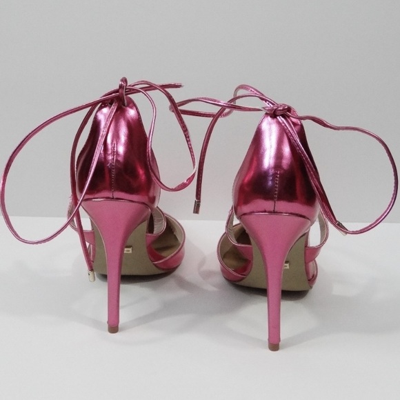 Bebe// metallic lace up heels size 8 - Picture 5 of 8